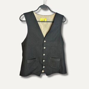 Vintage 1970s Angels Flight (Tobias Kotzin Co.) Black Button-Up Vest
